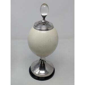 Anthony Redmile -Ostrich Egg Tobacco Sealer-Silver Base/Top Crystal Egg Top 1970